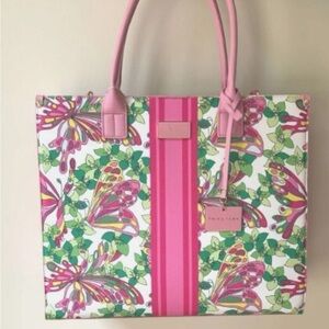 Trina Turk Butterfly Tote Bag with Pink Accents